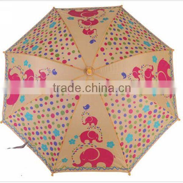 Automatic Whistle Cartoon Elephant Print Children Umbrella