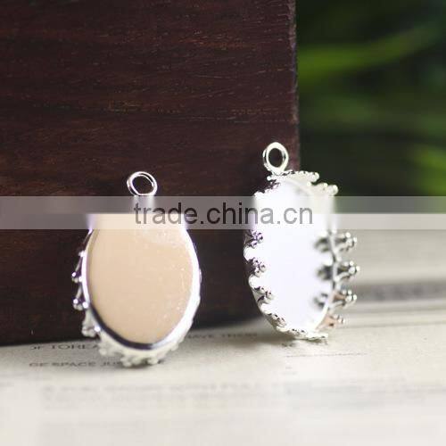 Fashion metal silver plated cabochon setting Jewelry Findings