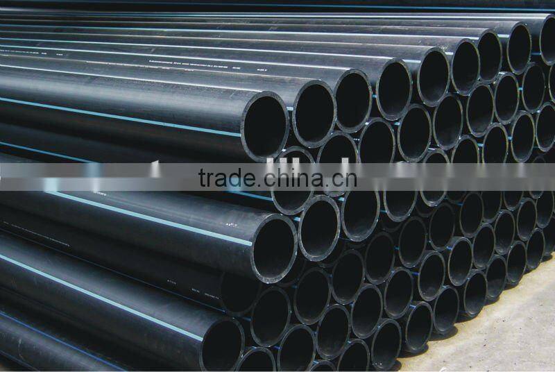durable hdpe pipe, black with yellow strips/ for gas supply