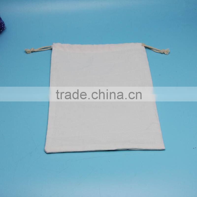 Yuanjie wholesale customzied size muslin calico drawstring cotton t-shirt pouches