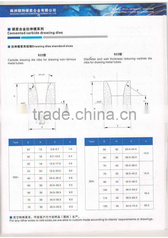 good manufacturer of tungsten carbide drawing die