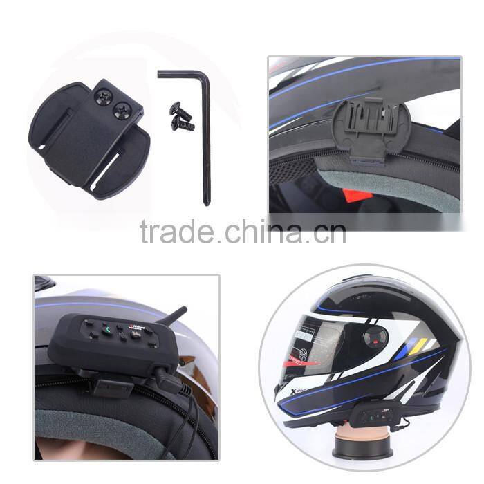 2016 updated soft Earphone! 2 pcs V4 Motorcycle Helmet Bluetooth Intercom Headset with FM for 4 Riders 1200m Wireless Interphone