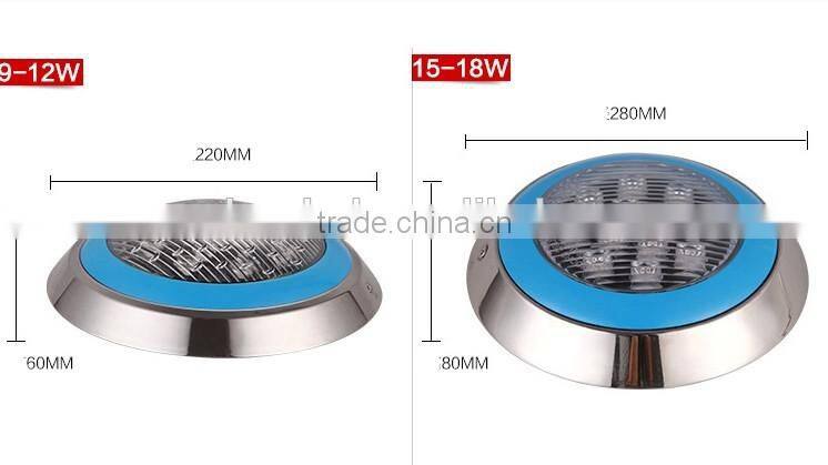 2016 new rgb remote wall fixed led light pool 12w