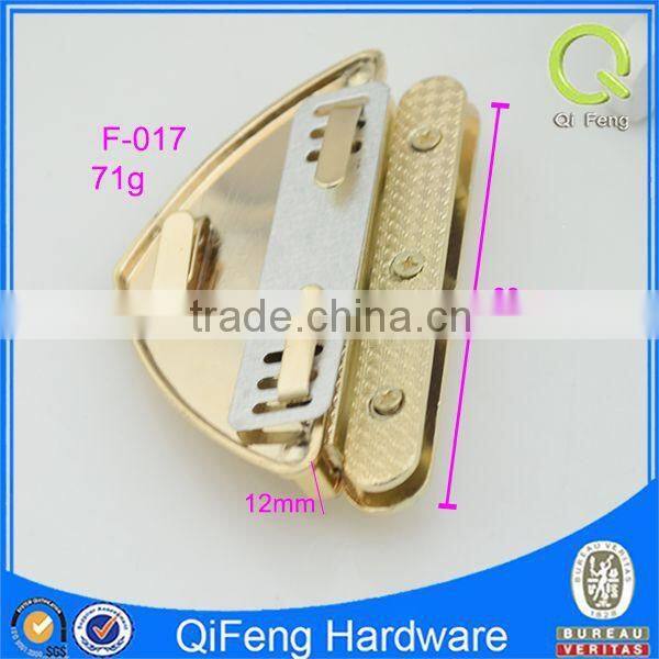 F-017 metal lock for novelty bag metal new design hardware triangle mortise lock
