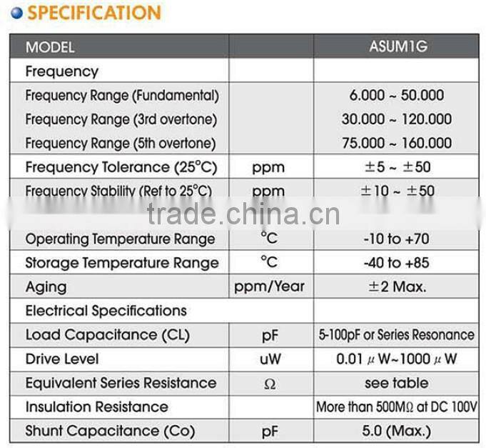 UM-1 SMD Quartz Crystal