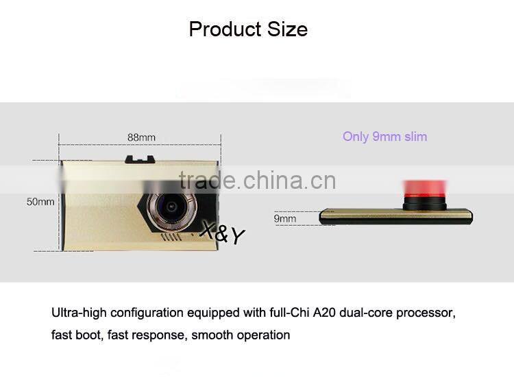 3inch motion detection and stop guard fisheye lens car dvr XY-T360