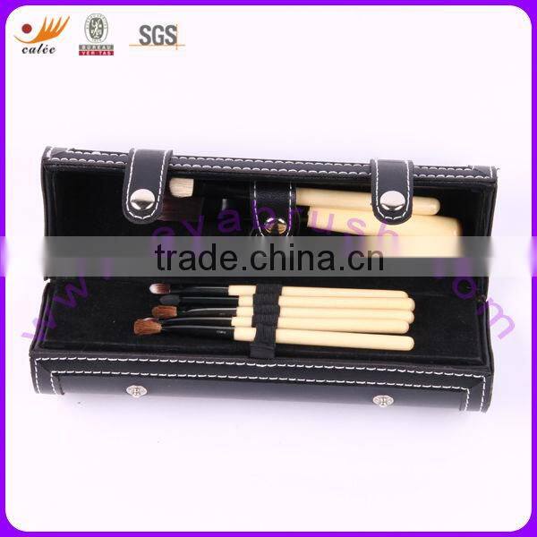 9pcs wooden handle cosmetic brush set with cup holder