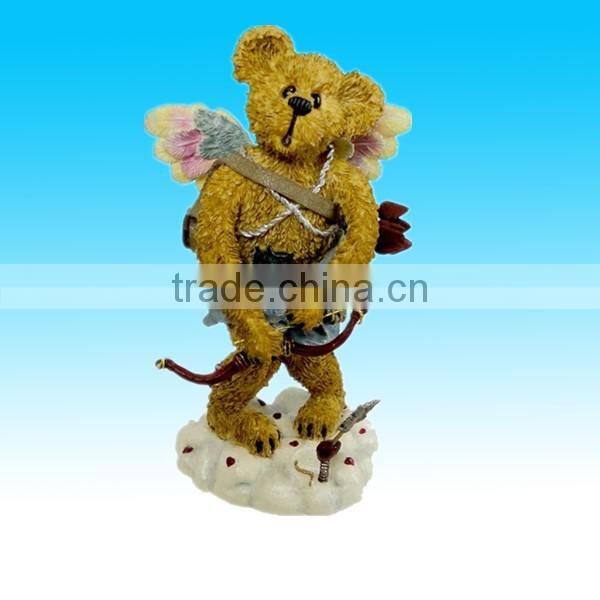 Valentine Resin Brown Bear Red Rose Heart Love Sparkle Sweet