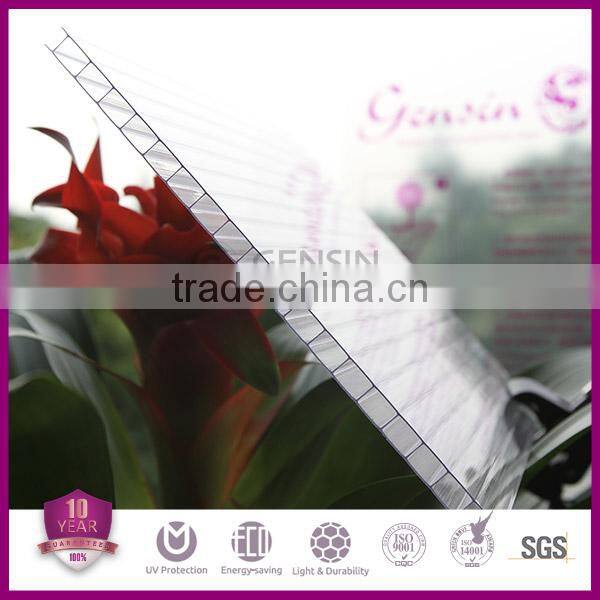 3mm 4mm 6mm 8mm 10mm 10 years warranty 2 Layers uv coat Polycarbonate Sheet /PC Sun Sheet /Plexglass Sheets