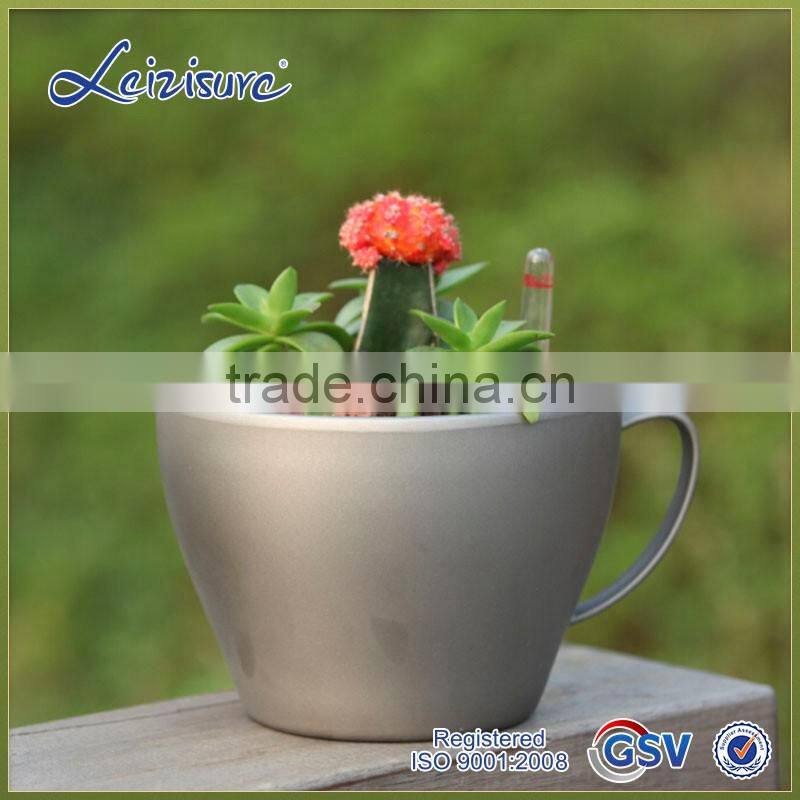 Silver Top quality cup shaped PP selfwatering computer hanging plastic flowerpot BZ01