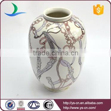 Best selling products round chain design ceramic vases for flowers