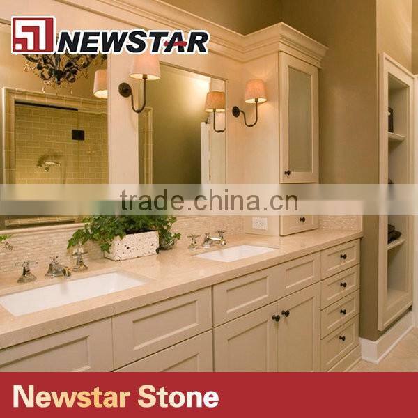 Newstar prefab double sink quartz bathroom vanity top
