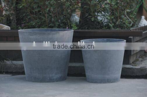 Primary grey color garden plastic flower pot outdoor use plastic flower pot