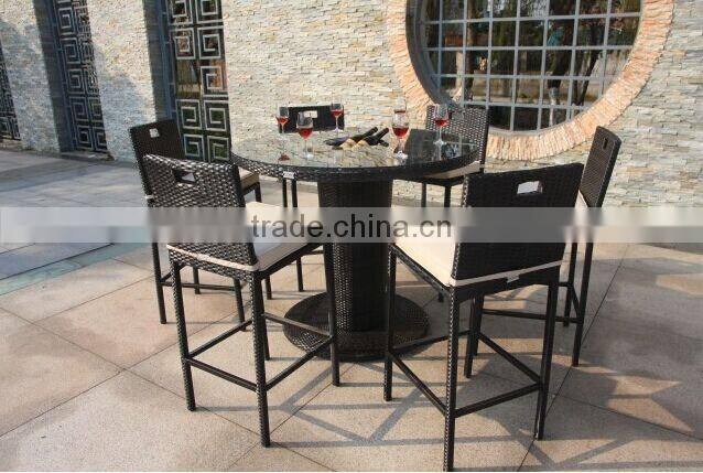 Sigma used bar furniture outdoor bar table wicker set metal round high table