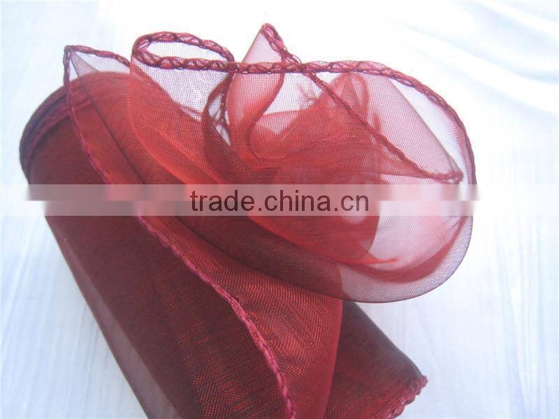 100% Nylon Hot Sell Sheer Red Table Cloth