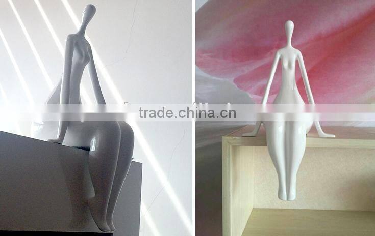 white red black resin naked lady home decration statue art piece
