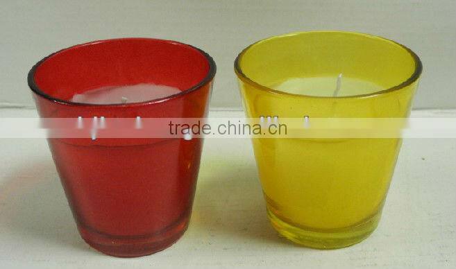 zibo wholesale colorful cylinder glass candle jar for wedding decoration