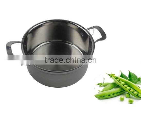 Stainless steel casserole cookware pot with glass lid