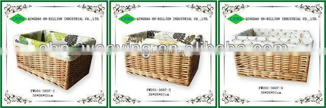 New design willow pets basket with mat