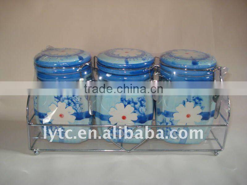3pcs airtight ceramic canister sets