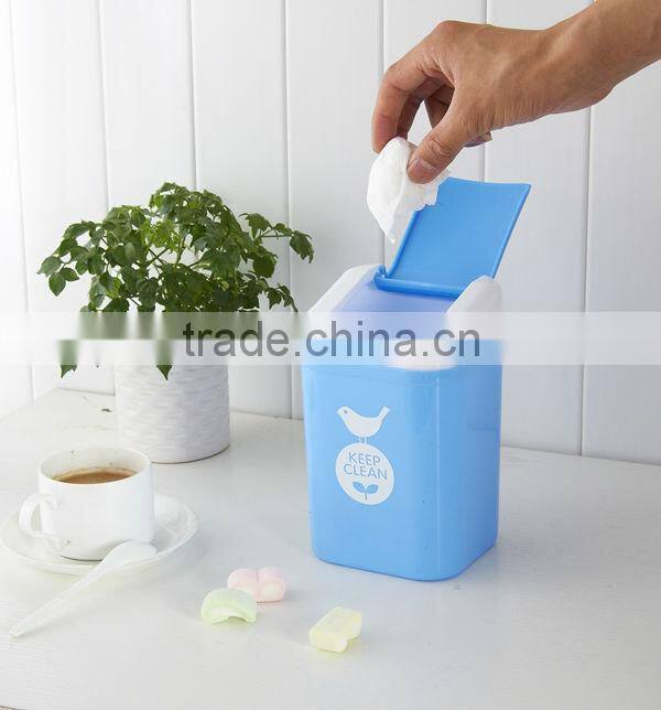 Plastic round desktop bin PP with lid office