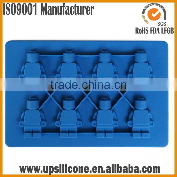 Wholesale Various Color Food Grade Non Stick 10 Cavities Lego Ice Mold Silicone Ice Cube Tray