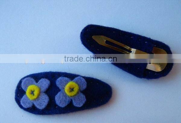 hot 2017 best selling new product decorative custom handmade high quality fabric felt cheap clip hair extension