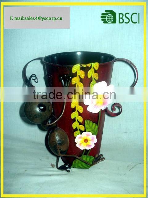Metal Flower Pot Garden Home With 3D Metal Application Iron Flower Pot Stand