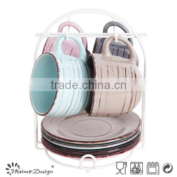 8oz ceramic tea cup and saucer