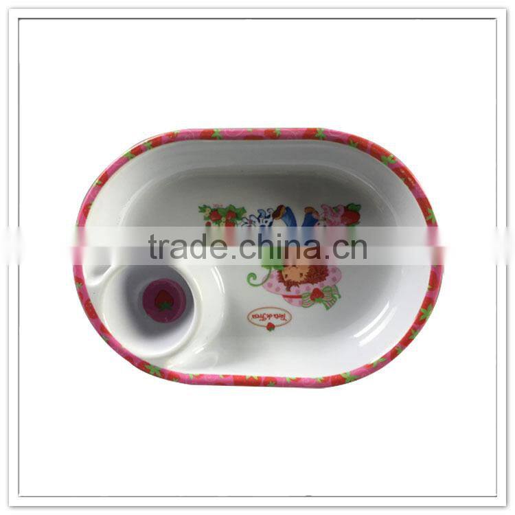 Food safety custom size unbreakable melamine kids dip plate