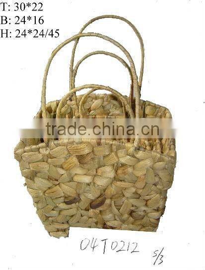 natural water hyacinth rectangular storage baskets with handle