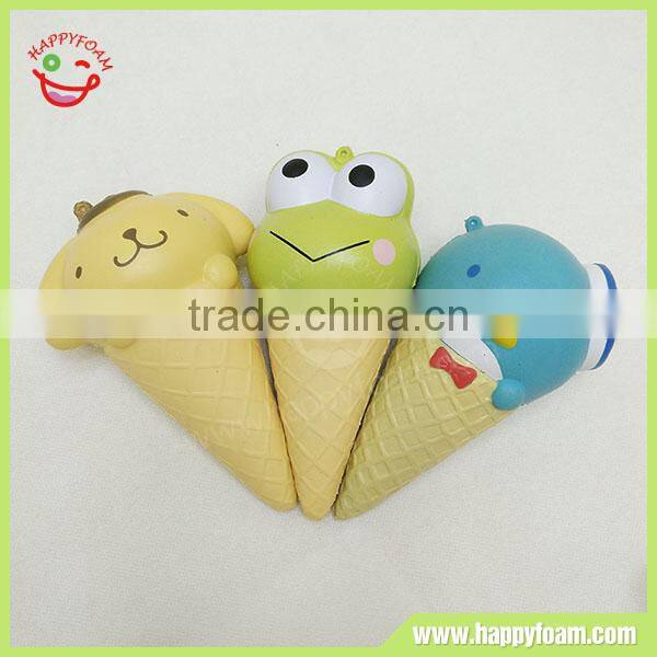 Kawaii animal Soft PU foam squishy slow rising ice cream stress toy