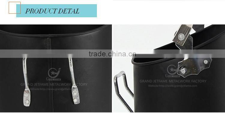 homeware powder coating black ash holder iron metal coal bucket