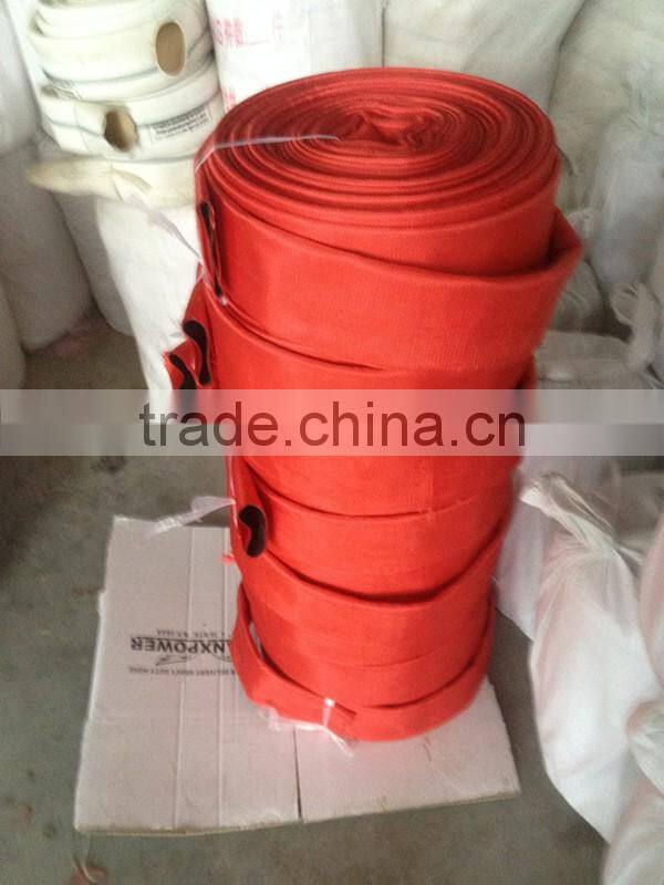 RED FIRE HOSE SYNTHETIC RUBBER LINING with Canvas