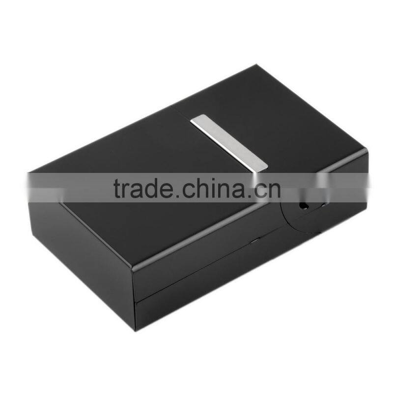 Black Aluminum Cigarette Case Cigar Metal Cigarette Box Holder Tobacco Storage Case Gift