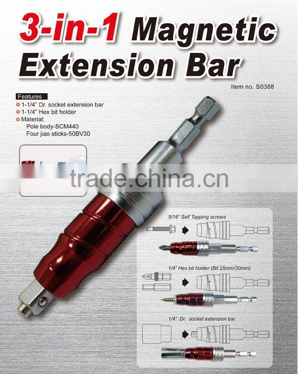 3-in-1 Magnetic Extension Bit Holder