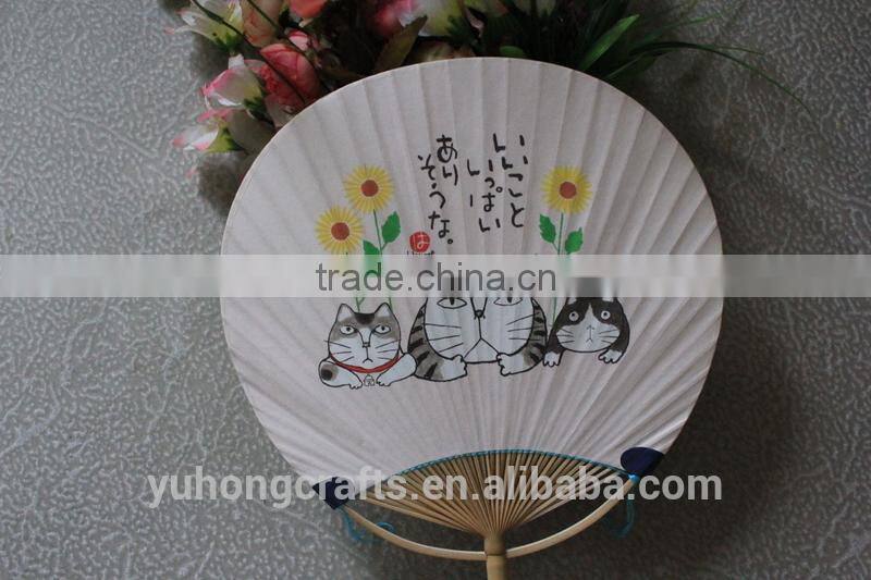 2014 the best fashion and beautiful paper round fan