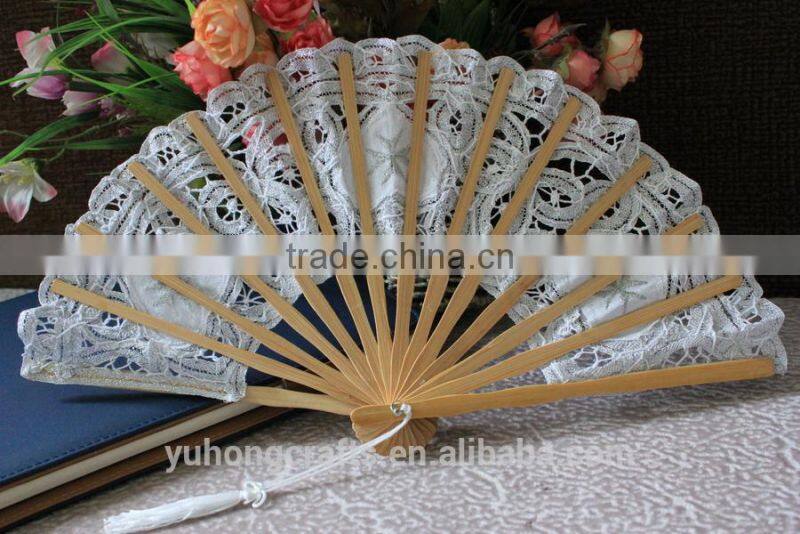 White color wedding lace hand fan