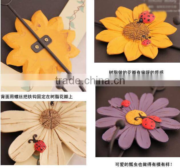 Creative resin wall hook home Decorative wall hook flowers wall hook
