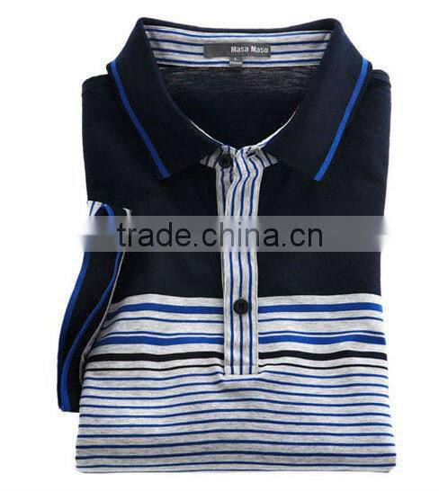 Fashion style contrast striped mens POLO shirts