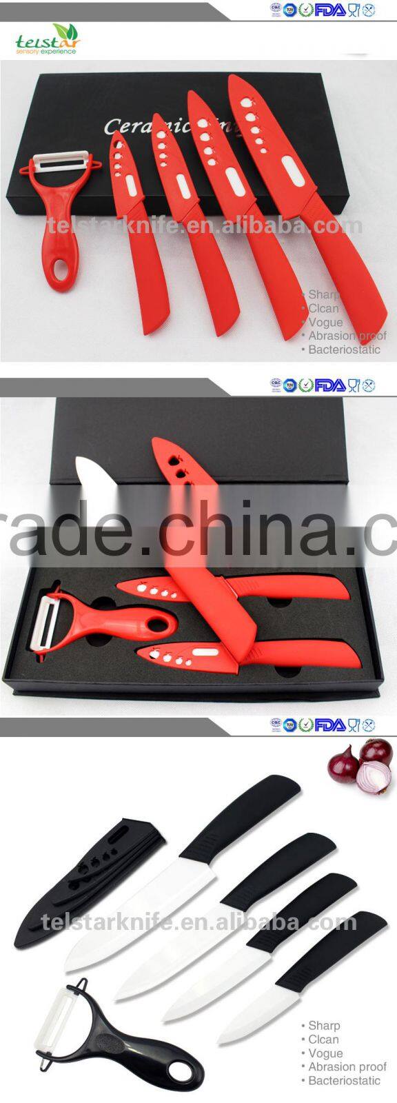 EVA gift box knife with black blades ceramic knife set of 4pcs