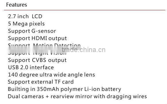 2013 New 360 Degree 3 Lens Night Version Car Recorder