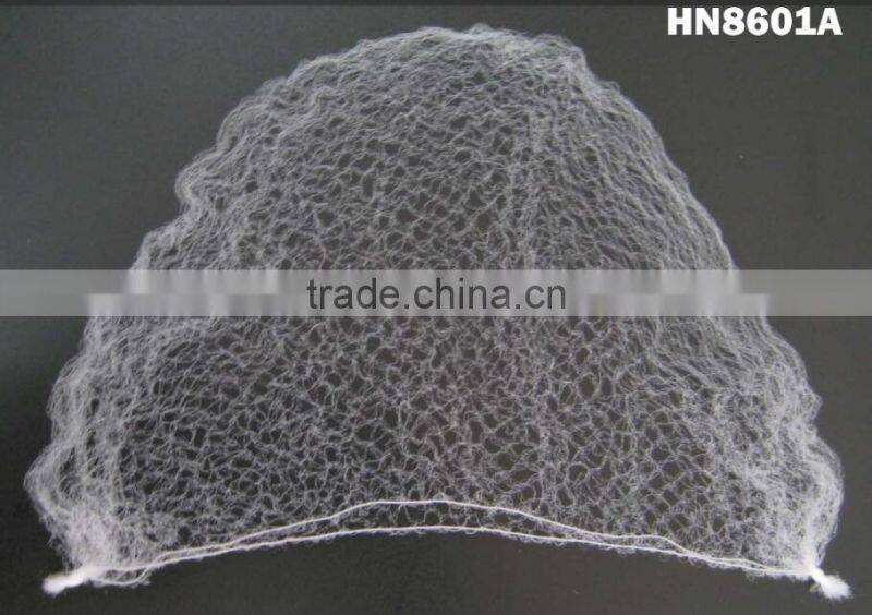 White Nylon mesh hairnet/big mesh size and made with very thin nylon