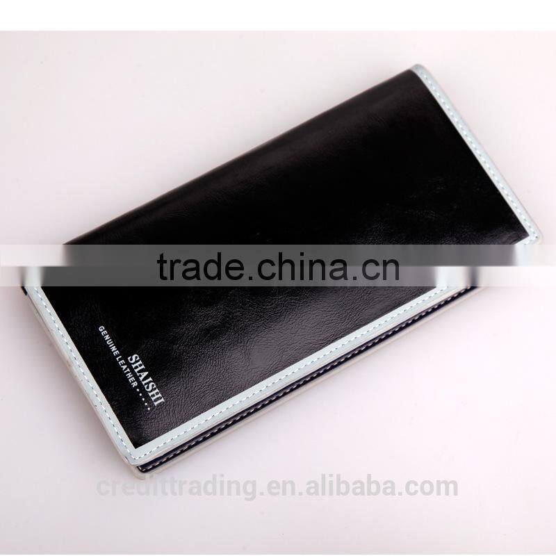 2015 simple designs leather wallet for men