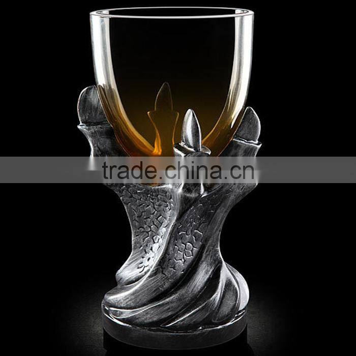 UCHOME New Style 3D Dragon Claws Resin with Glass Goblet, Cool Design Whisky Tumbler / Beer Cup