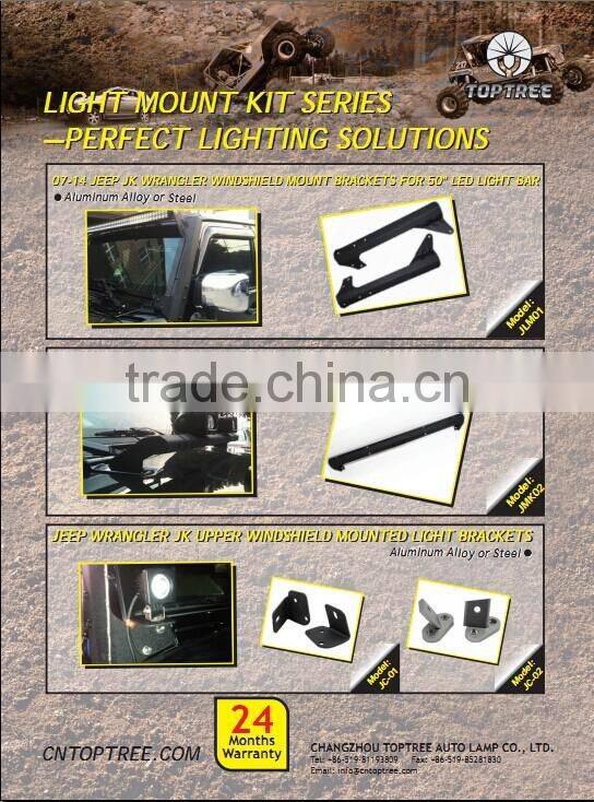 50'' Led Light Bar Mount Upper Windshield Jeep JK Wrangler Mount Bracket Kit