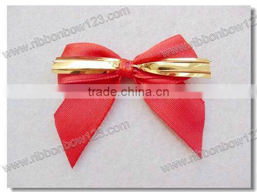 holiday decoration ribbon bow with wire twist tie