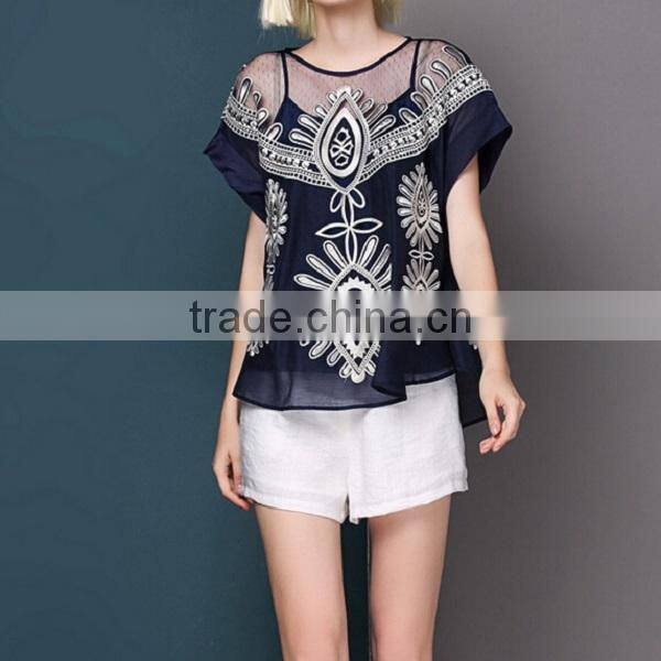 Europe design organza blouse,organza fabric types ,best price organza fabric