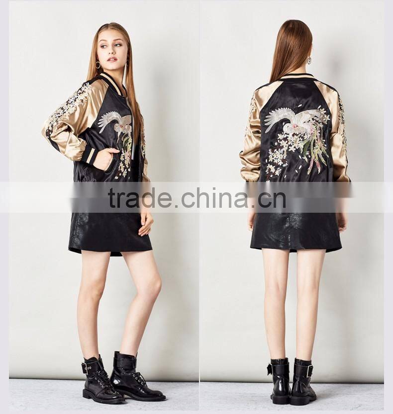 Womens embroidered jacket wholesale custom bomber jackets