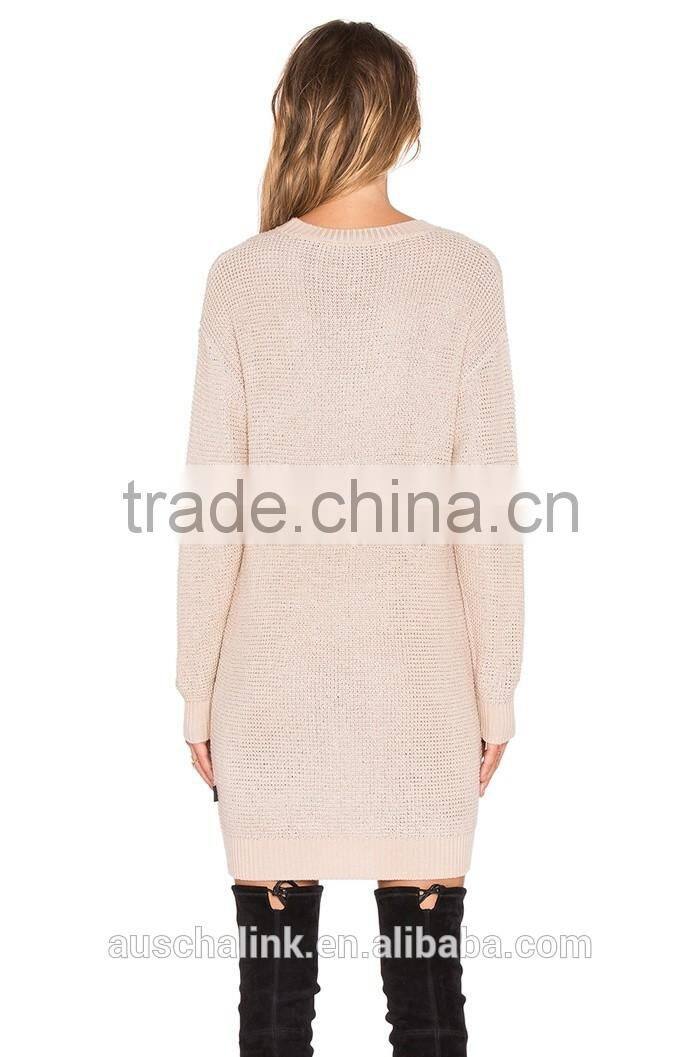 2016 hot sale light pink girls cheap sweater dresses wholesale